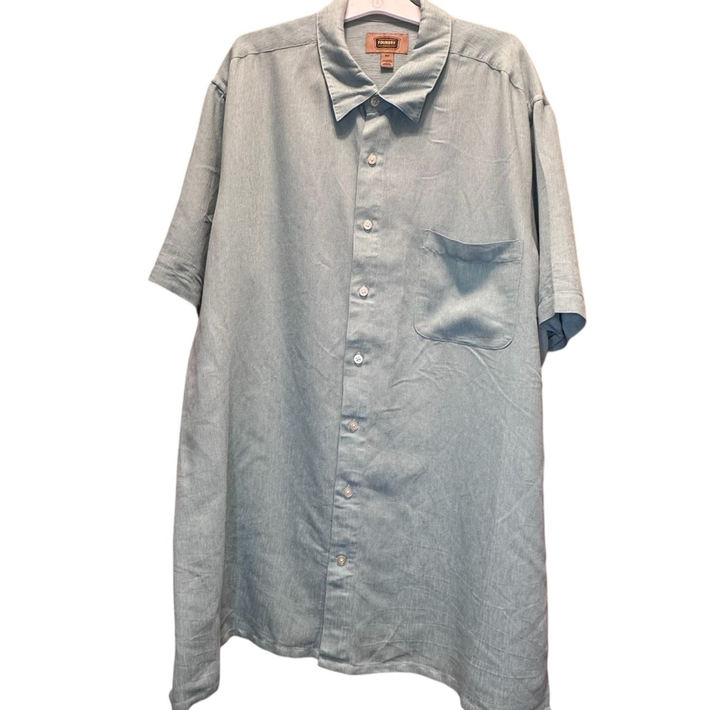 Men’s‎ XLT button down short sleeve mint Green Shirt Foundry Supply Light